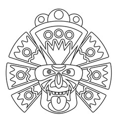 Engraving of african mask Royalty Free Vector Image