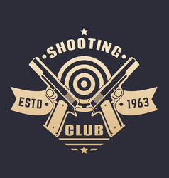 Shooting club logo emblem with two pistols Vector Image