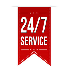 24-7 service - concept badge design banner Vector Image