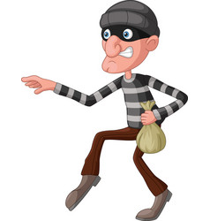 Cartoon thief carrying a bunch of skeleton keys Vector Image