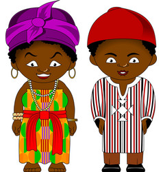 Cheerful african couple from tanzania masai Vector Image