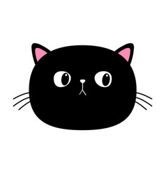 Black cat kitten kitty icon cute kawaii cartoon Vector Image