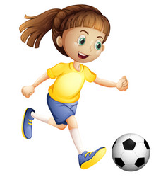 Girl Kicking Soccer Ball Vector Images (over 650)