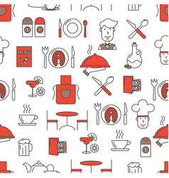 Thin line art craft beer seamless pattern Vector Image