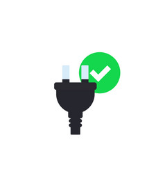 Uk electric plug icon logo Royalty Free Vector Image