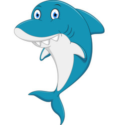 Cute shark cartoon character Royalty Free Vector Image