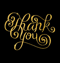 Thank you glitter golden hand lettering Royalty Free Vector