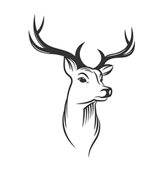 Deer head emblem isolated on white background Vector Image
