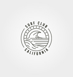 Surf club emblem logo design ocean wave logo Vector Image