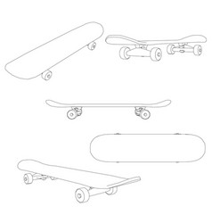 Set of blank skateboard and cap templates Vector Image