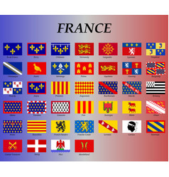 All flags france regions Royalty Free Vector Image