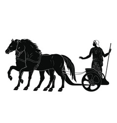 Silhouette horse carriage Royalty Free Vector Image