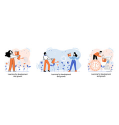 Learning for development and growth self-learning Vector Image