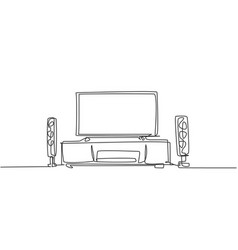 Home theater system with tv and speakers Vector Image