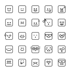 Collection of difference emoticon icon of cloud Vector Image