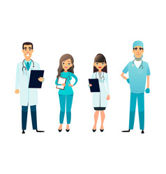 Doctors and nurses team cartoon medical staff Vector Image