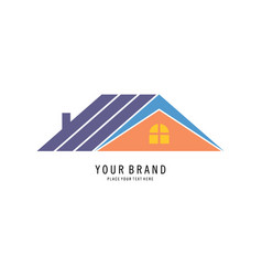 Modern house outline style and flat color design vector image