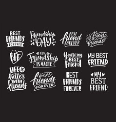 Best friends handwritten color lettering Vector Image