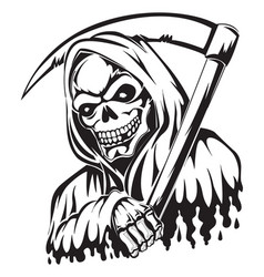 Tattoo design of a grim reaper with scythe Vector Image