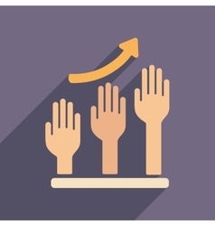 Flat web icon with long shadow hand graph Vector Image