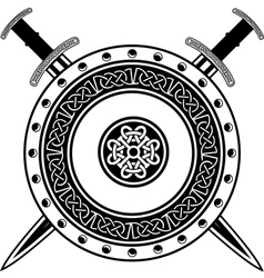 Celtic cross and swords Royalty Free Vector Image