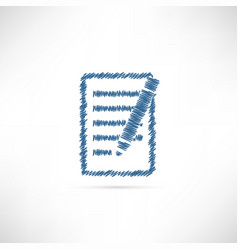 Contract document icon in doodle style hand drawn Vector Image