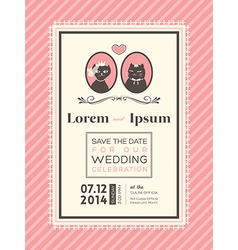 Ribbon banner Wedding invitation frame template Vector Image