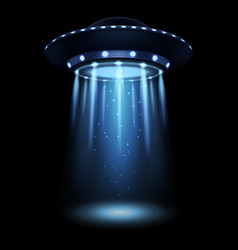 Ufo light alien sky beams Royalty Free Vector Image