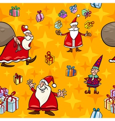 Christmas cartoon characters seamless pattern Vector Image