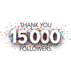 Thank you 3000 followers poster with colorful Vector Image