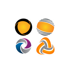 Dynamic rotation template set Royalty Free Vector Image