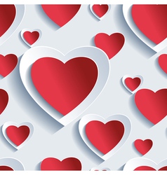Valentines day seamless pattern 3d hearts vector