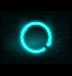 Neon lamp circle frame on brick wall background Vector Image