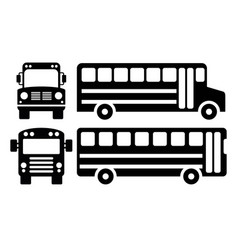 School bus black icons Royalty Free Vector Image