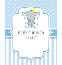 Baby boy arrival card Royalty Free Vector Image