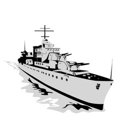 World war two torpedo boat destroyer battleship Vector Image