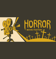 Horror movie festival scary cinema poster Vector Image