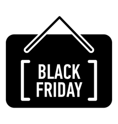 Black friday ribbon icon simple style Royalty Free Vector