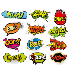 Comic book sound effect speech bubbles Royalty Free Vector