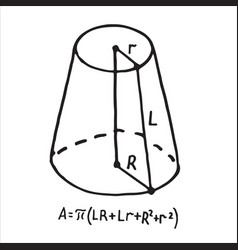 Hand Drawn Truncated Cone Surface Area Sketch Vector Image Hand Drawn Truncated Cone Surface Area Sketch Vector Image