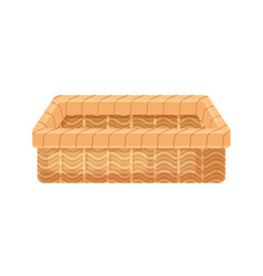 Empty wicker basket without handles Royalty Free Vector