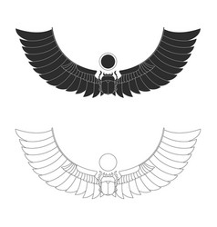 Ancient egyptian symbol winged sun Royalty Free Vector Image