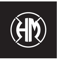 Hm logo monogram with emblem style isolated on Vector Image