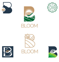 Blooming floral initial k monogram and logo Vector Image