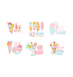 Sweet ice cream banners set Royalty Free Vector Image