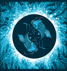 Zodiac sign of scorpio in water circle Royalty Free Vector