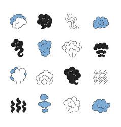 Smoke clouds steam puff cigarette or food smell Vector Image