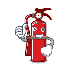 Finger fire extinguisher mascot cartoon Royalty Free Vector