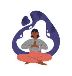 Yoga cartoon girl in asana Royalty Free Vector Image