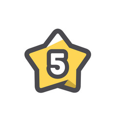 five stars rating icon cartoon vector image